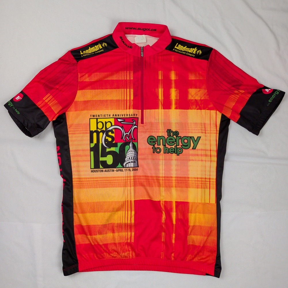 Sugoi BP MS 150 20th Anniversary Cycling Jersey Mens XL Red Halliburton 2004